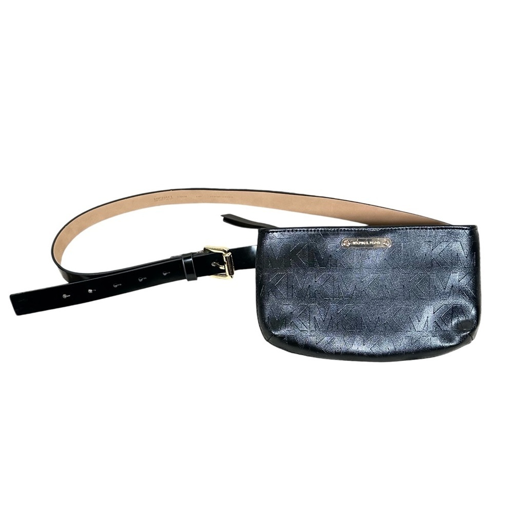 MICHAEL KORS Leather Embossed MK Logo Belt Bag - Picture 2 of 14